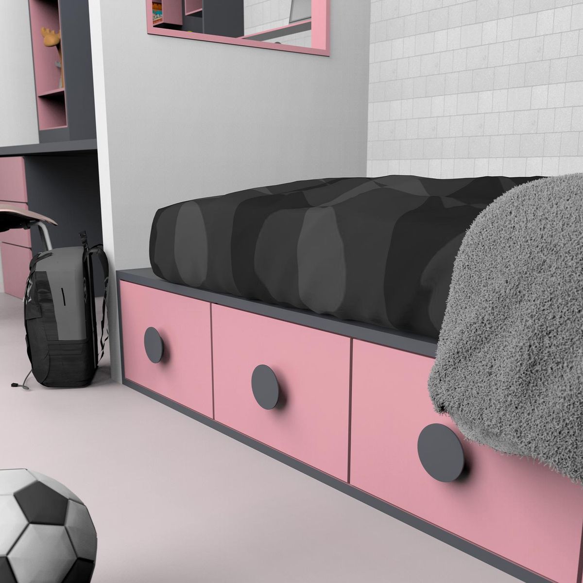 FIXSER - Pomo abs negro 100 mm