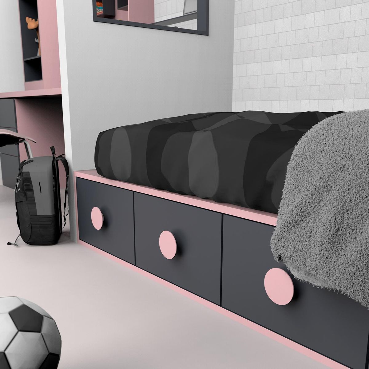 FIXSER - Pomo abs rosa 100 mm