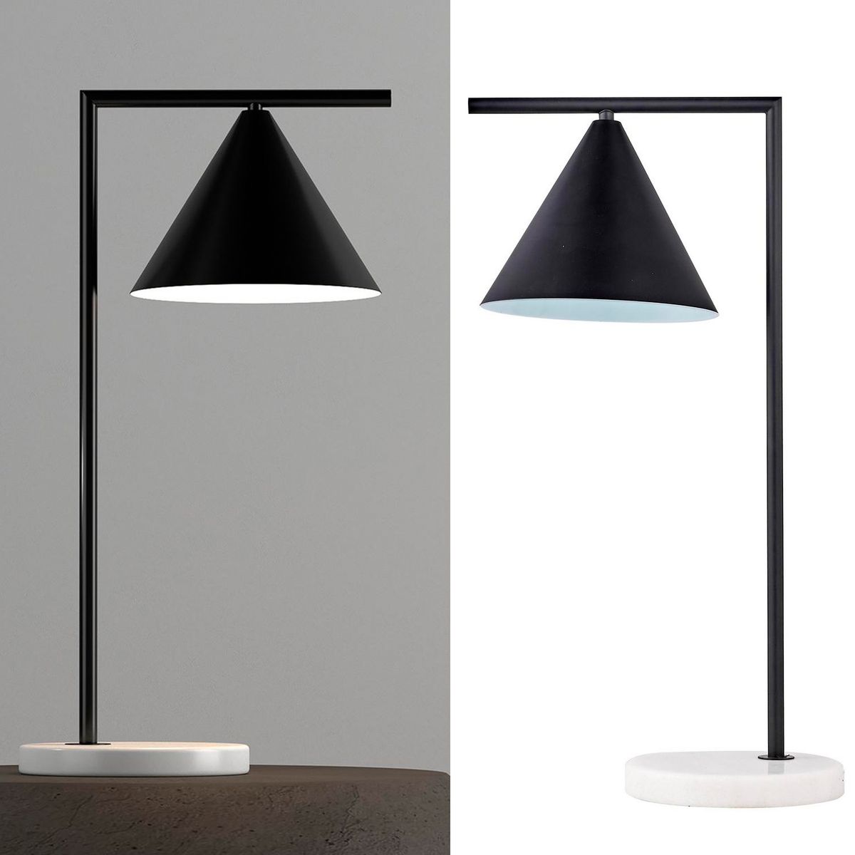 JUST HOME COLLECTION - Lámpara Mesa Cono Negro 20x59 cm