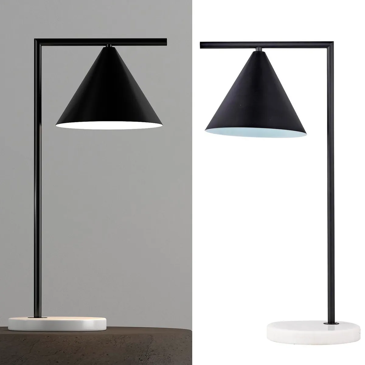 JUST HOME COLLECTION - Lámpara Mesa Cono Negro 20x59 cm