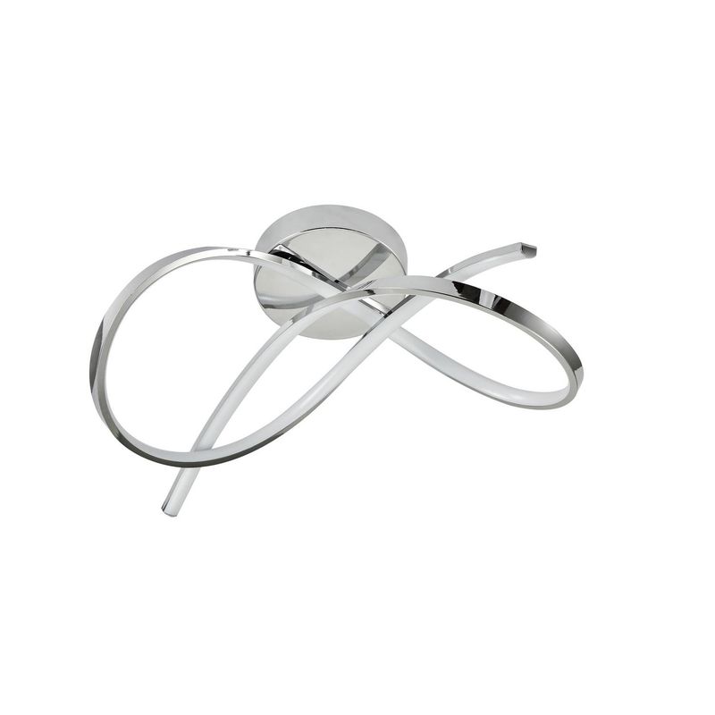 JUST HOME COLLECTION - Lámpara Techo Olas Metal Gris/Plata 25 cm