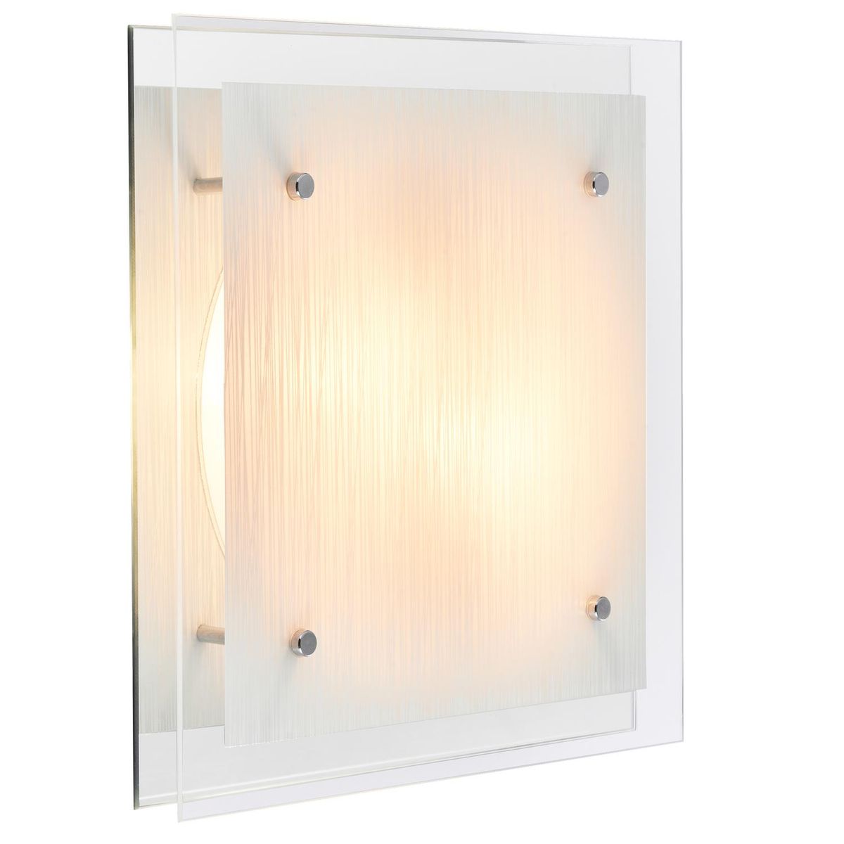 JUST HOME COLLECTION - Plafón cuadrado Double 2 luces E27 blanco