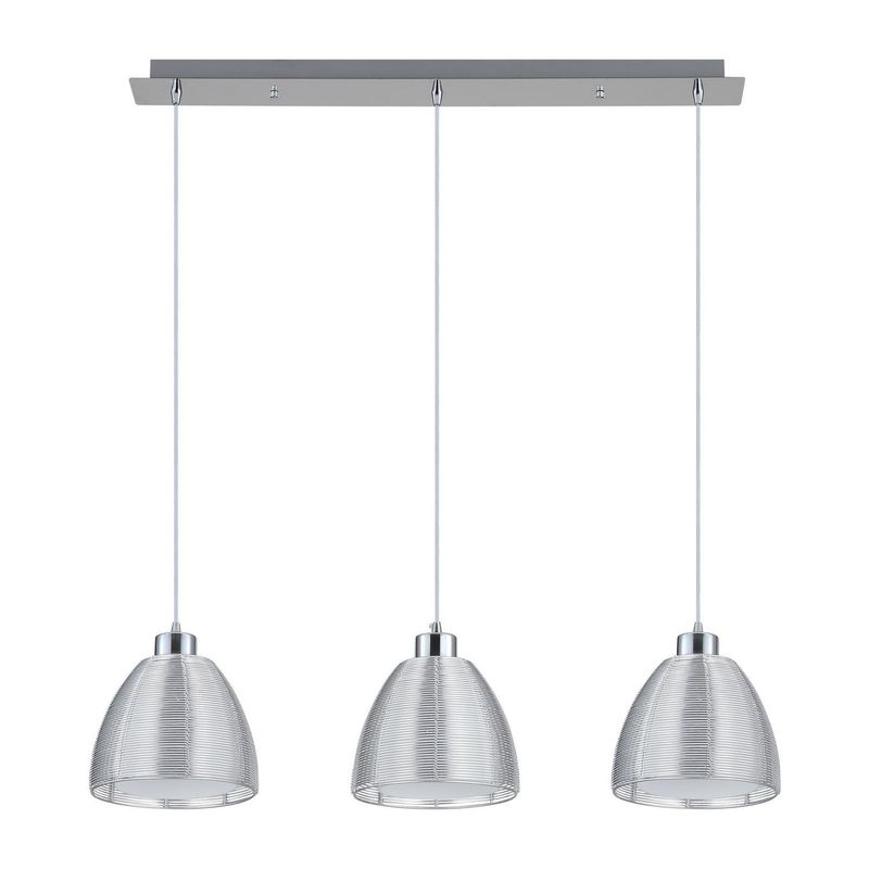  - Lámpara Colgante Sica 3 Luces Metal Incoloro/Transparente 19 cm