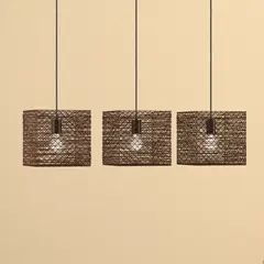 JUST HOME COLLECTION - Lámpara Colgante Cubos 3 Luces Metal Café