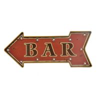 Letrero Led Flecha Bar Rojo 25x6 cm