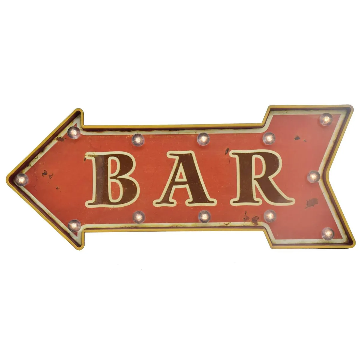 JUST HOME COLLECTION - Letrero Led flecha bar rojo