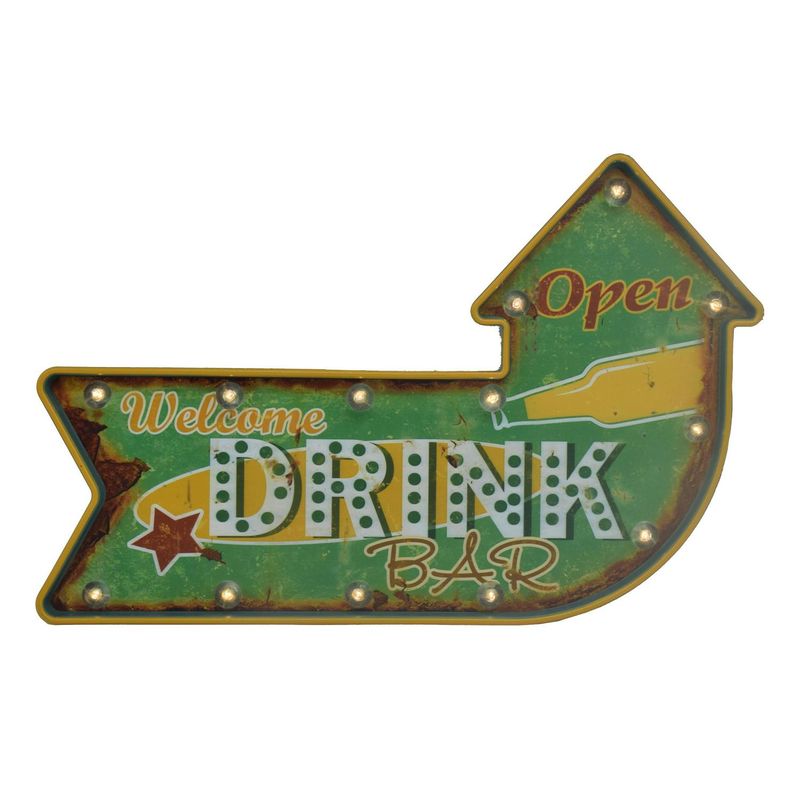 JUST HOME COLLECTION - Letrero Led 17STD092 Verde 61x5.5 cm