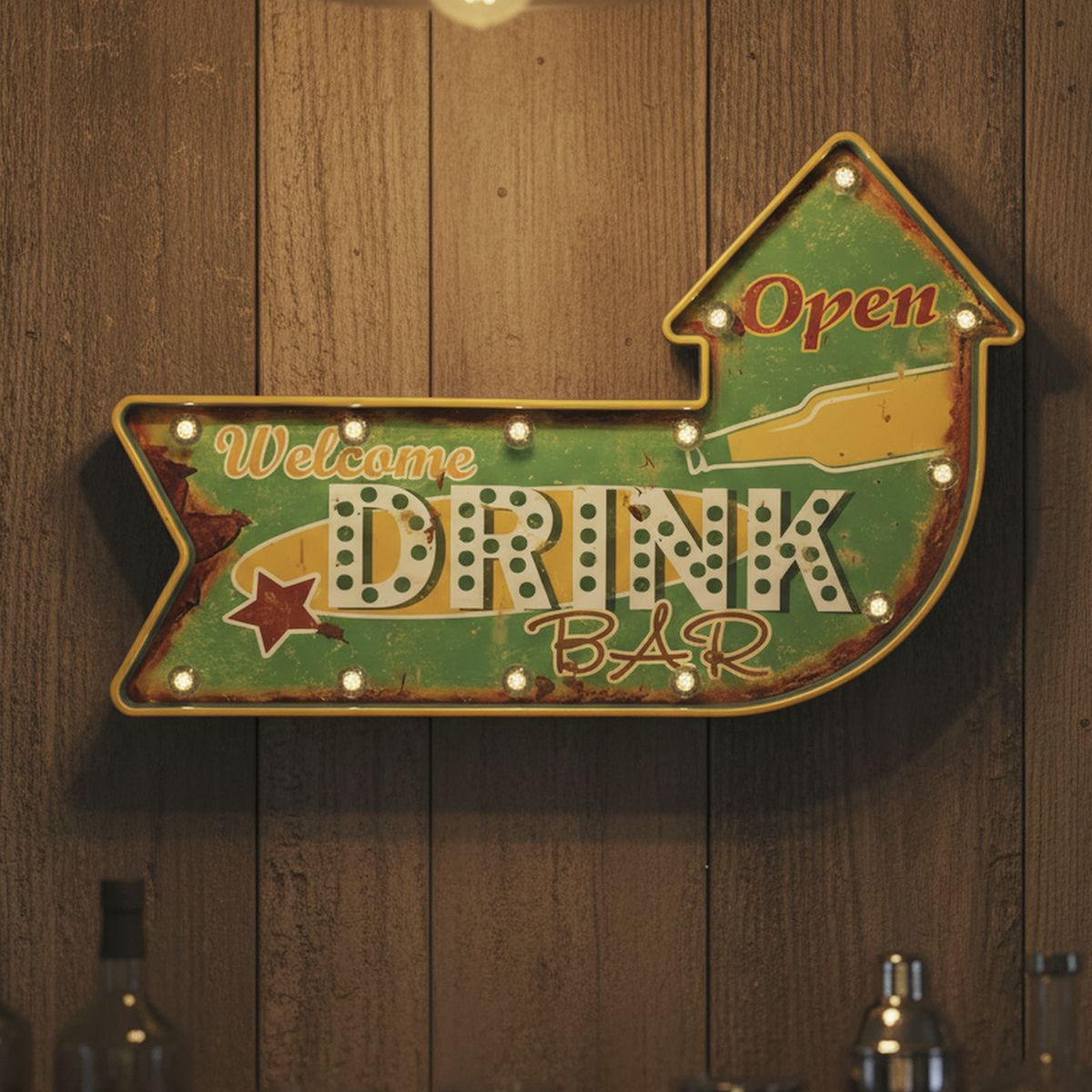 JUST HOME COLLECTION - Letrero Luminoso Led Drink Beer Decorativo Para Bar