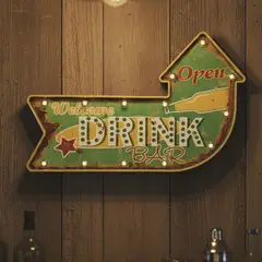 JUST HOME COLLECTION - Letrero Luminoso Led Drink Beer Decorativo Para Bar