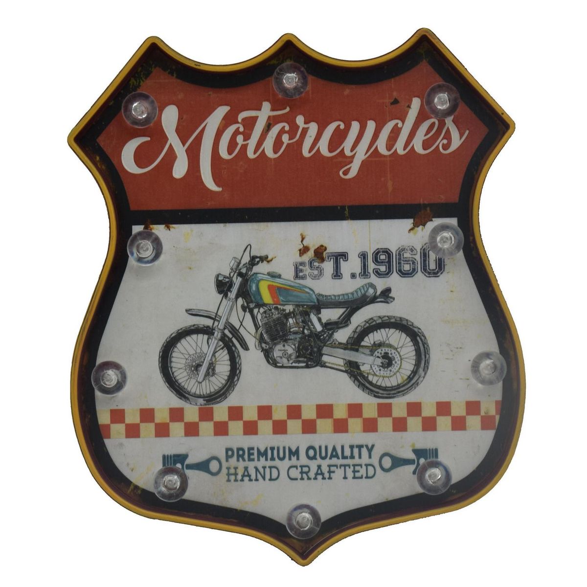 JUST HOME COLLECTION - Letrero Led Moto blanco/rojo