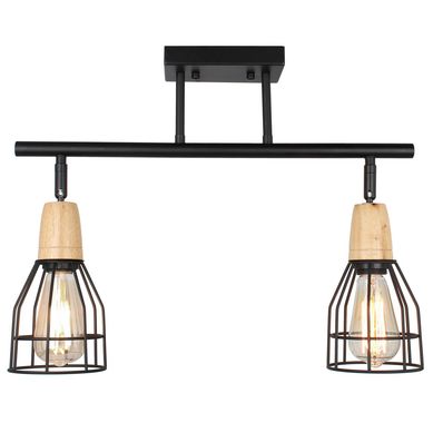 Barra rejilla 2 luces E27 negro