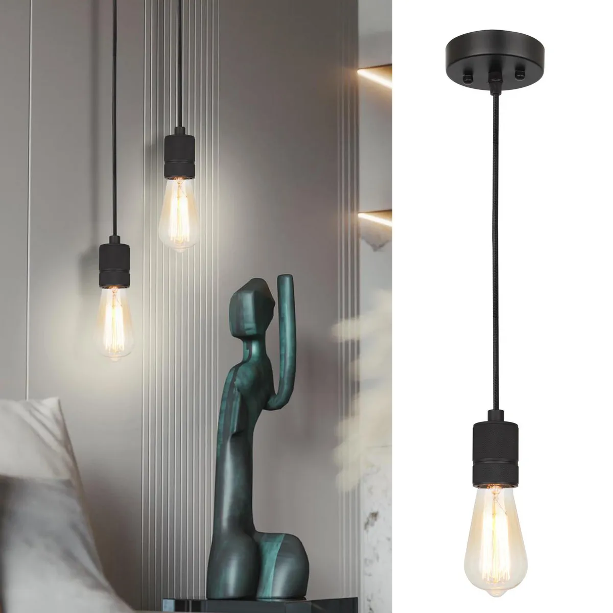 JUST HOME COLLECTION - Lámpara Colgante Capy Metal Negro