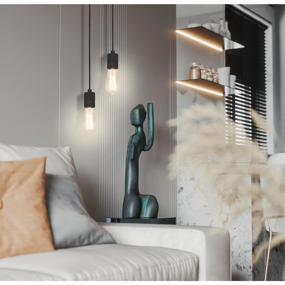 JUST HOME COLLECTION - Lámpara Colgante Capy Metal Negro