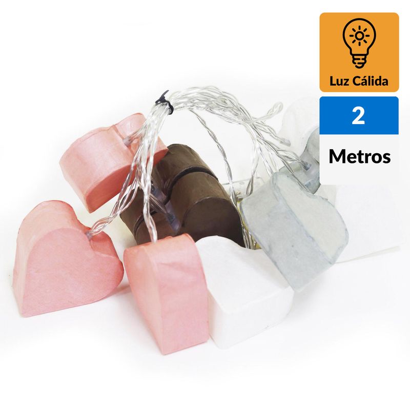 JUST HOME COLLECTION - Guirnalda solar corazones 10 luces