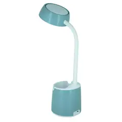 JUST HOME COLLECTION - Lámpara de escritorio Led mica USB celeste