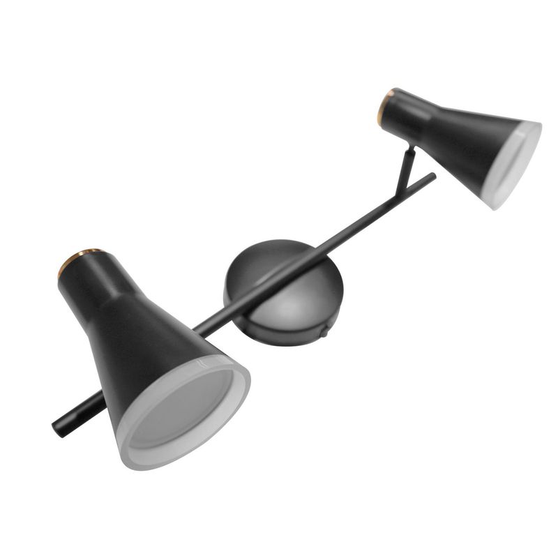 JUST HOME COLLECTION - Barra Led Pipa 2 Luces Metal Negro 10 cm