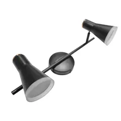 JUST HOME COLLECTION - Barra Led Pipa 2 Luces Metal Negro 10 cm