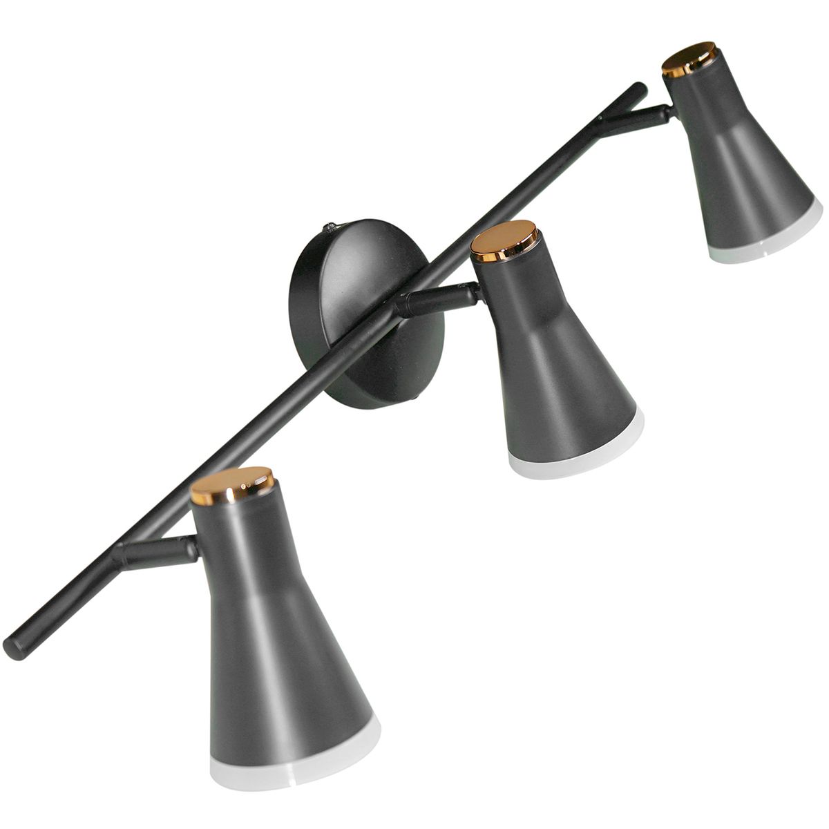 JUST HOME COLLECTION - Barra Led Pipa 3 Luces Metal Negro