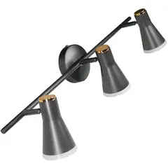 JUST HOME COLLECTION - Barra Led Pipa 3 Luces Metal Negro 10 cm