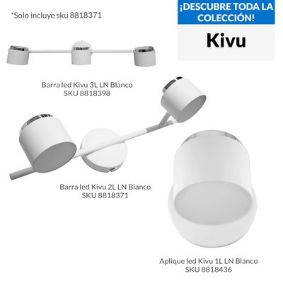 Imagen 2 del producto Barra Led Kivu 2 Luces Metal Blanco