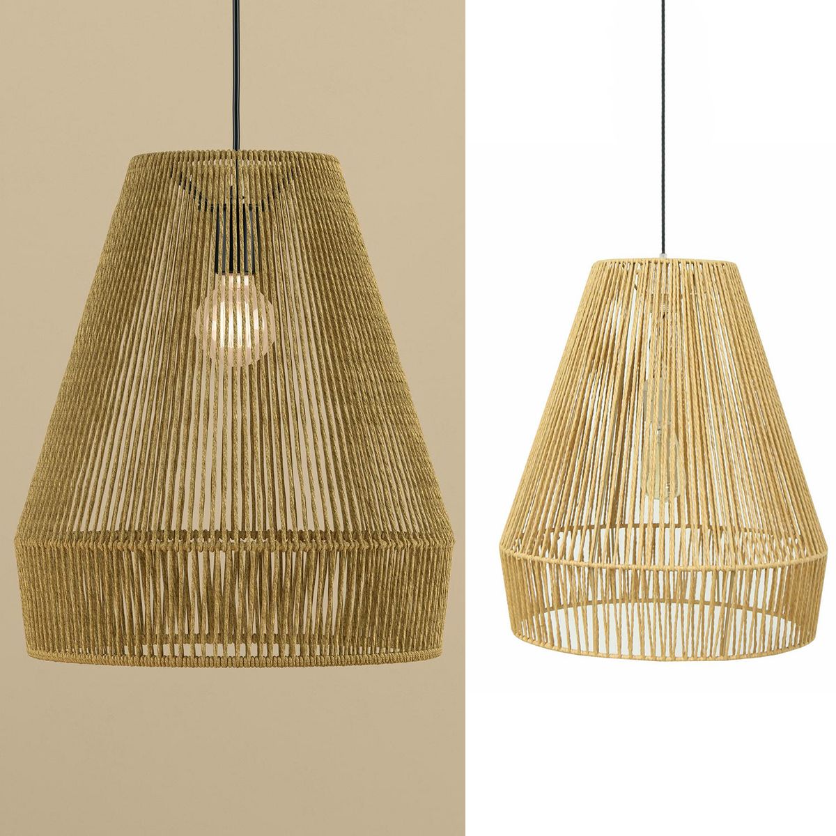 JUST HOME COLLECTION - Lámpara Colgante Mosa Plástico Café