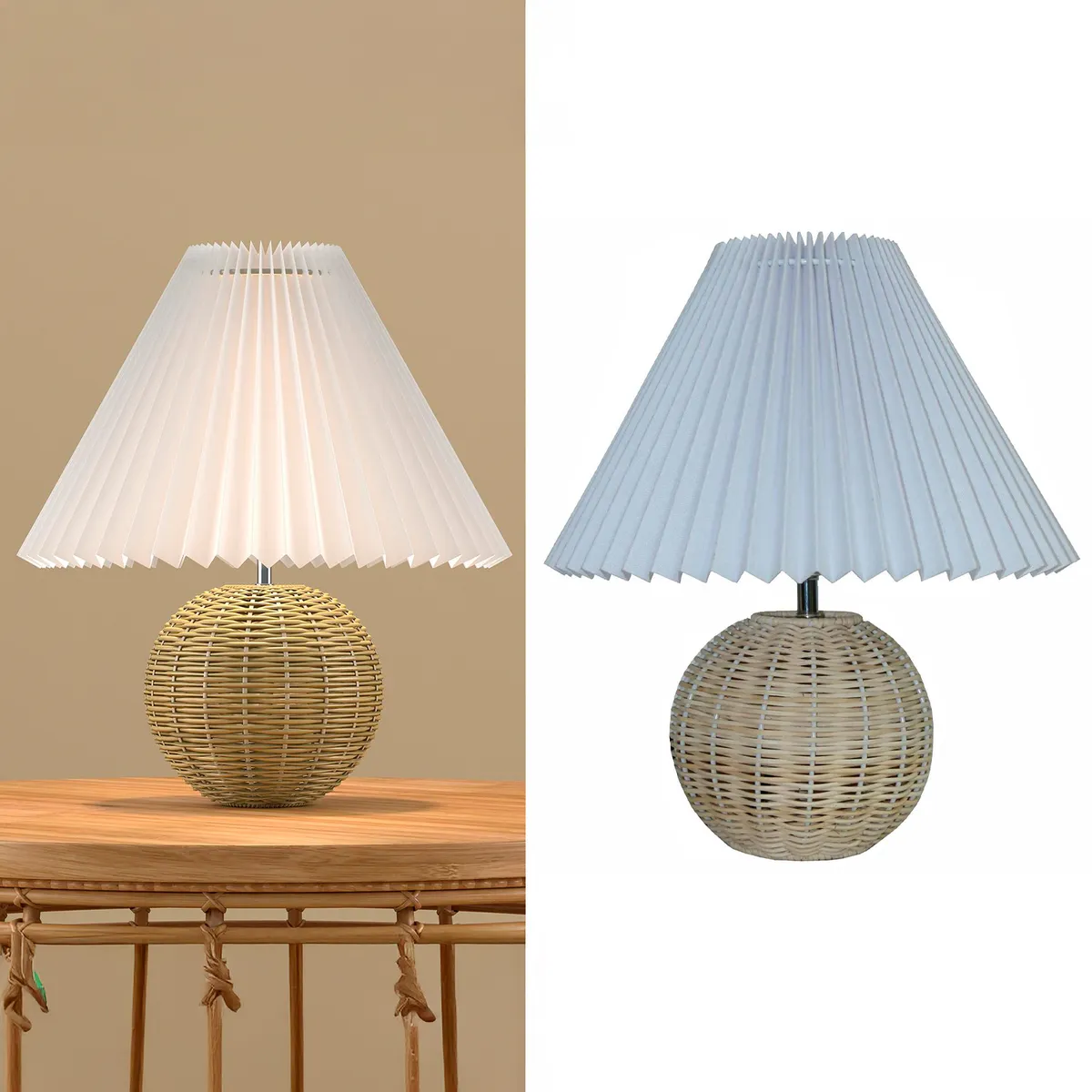 JUST HOME COLLECTION - Lámpara Mesa Volga Blanco 30x36.5 cm