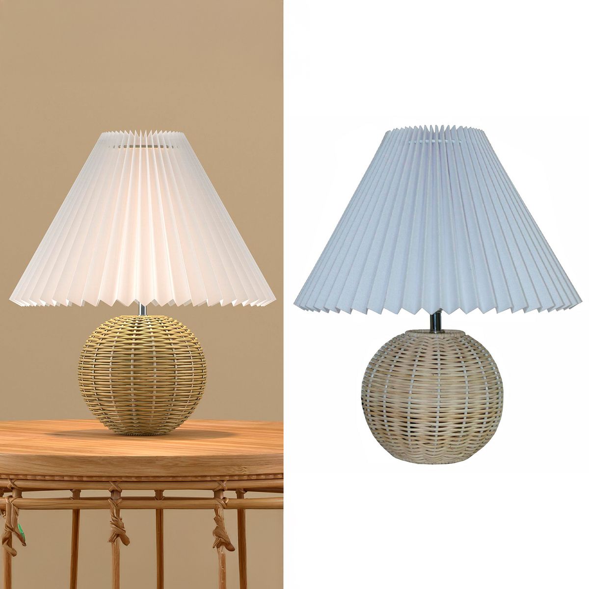 JUST HOME COLLECTION - Lámpara Mesa Volga Blanco 30x36.5 cm