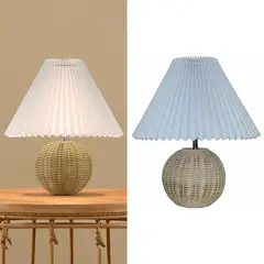 JUST HOME COLLECTION - Lámpara Mesa Volga Blanco 30x36.5 cm