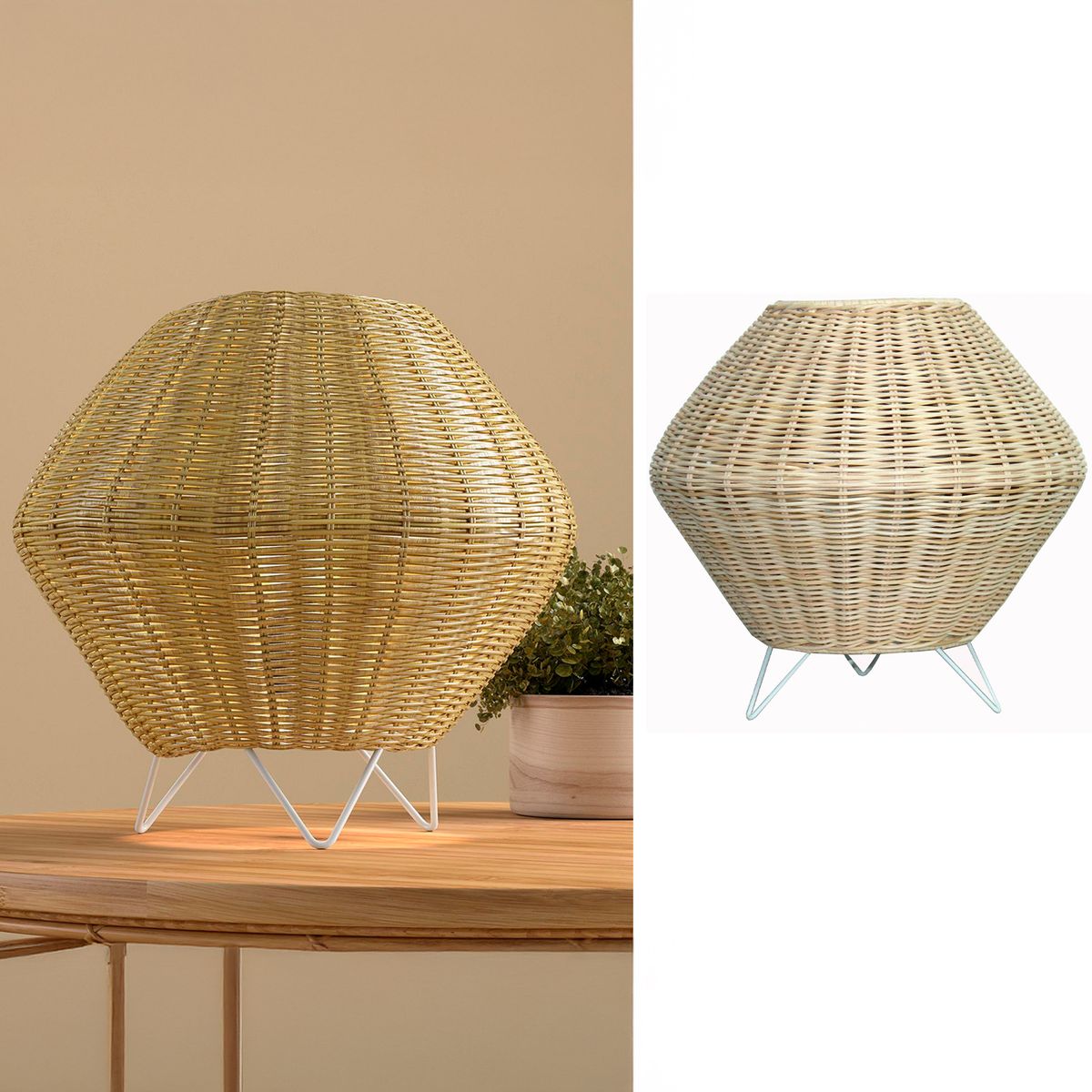 JUST HOME COLLECTION - Lámpara Mesa Elba Blanco 30x29 cm