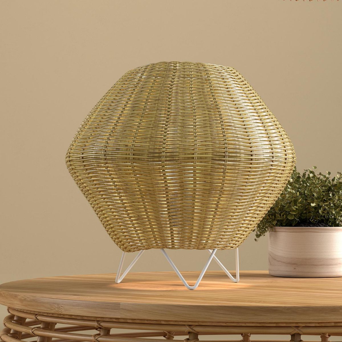 JUST HOME COLLECTION - Lámpara Mesa Elba Blanco 30x29 cm