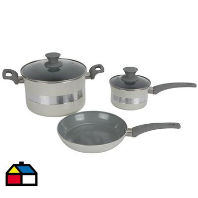 Batera de cocina 5 piezas aluminio gris