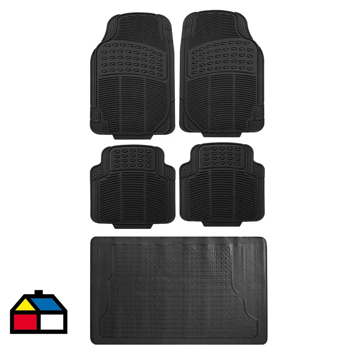 AUTOSTYLE - Set de Cubrepisos Autostyle 5 Piezas Universal Antideslizante Negro
