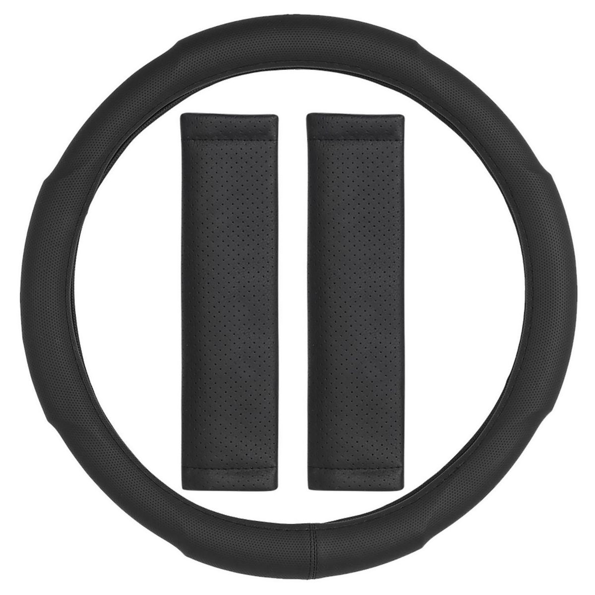 AUTOSTYLE - Set de Cubrevolante 3 Piezas PVC 38 cm Negro