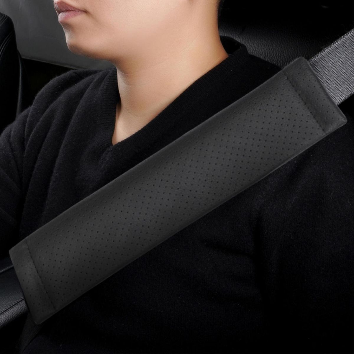 AUTOSTYLE - Set de Cubrevolante 3 Piezas PVC 38 cm Negro