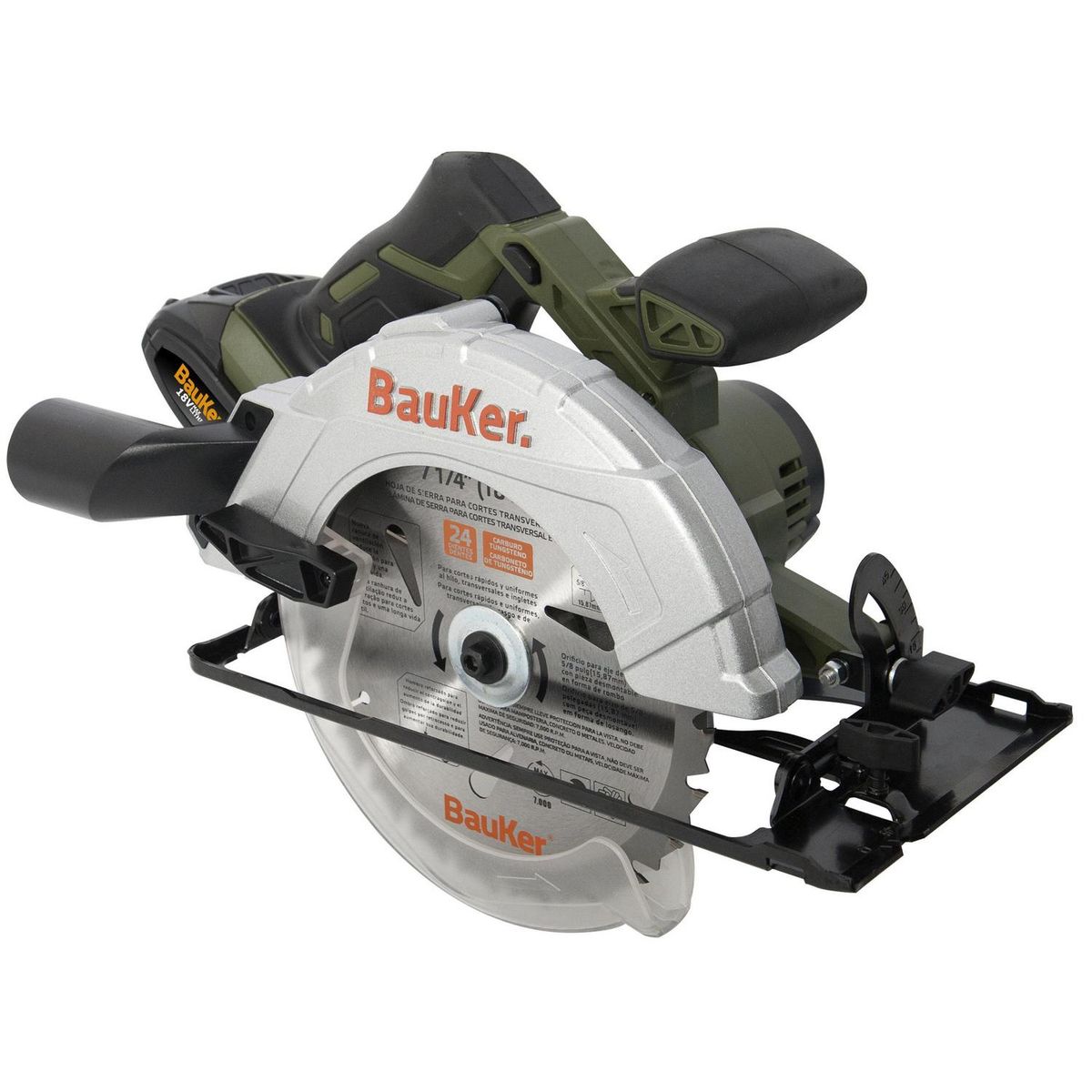 BAUKER - Taladro inalámbrico percutor + sierra circular + sierra caladora 18V