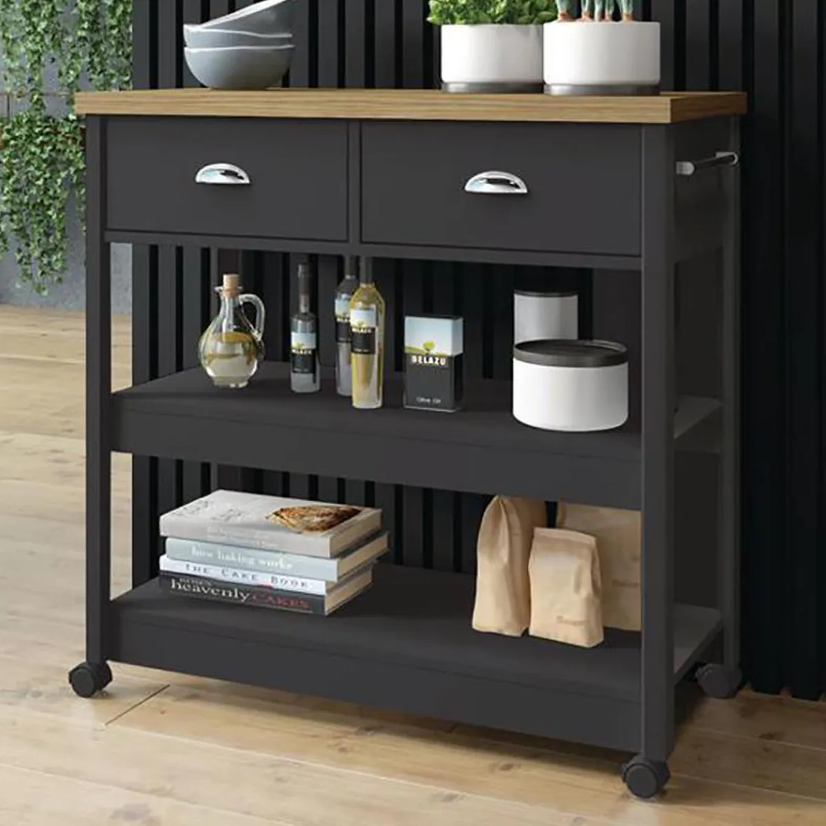 JUST HOME COLLECTION - Isla Cocina Americana Aspen Negra