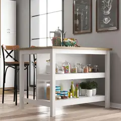 JUST HOME COLLECTION - Isla Cocina Americana Dallas Blanca Denver