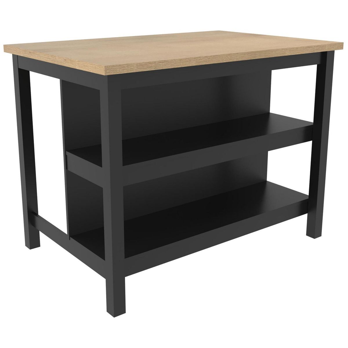 JUST HOME COLLECTION - Isla Cocina Americana Dallas Negra