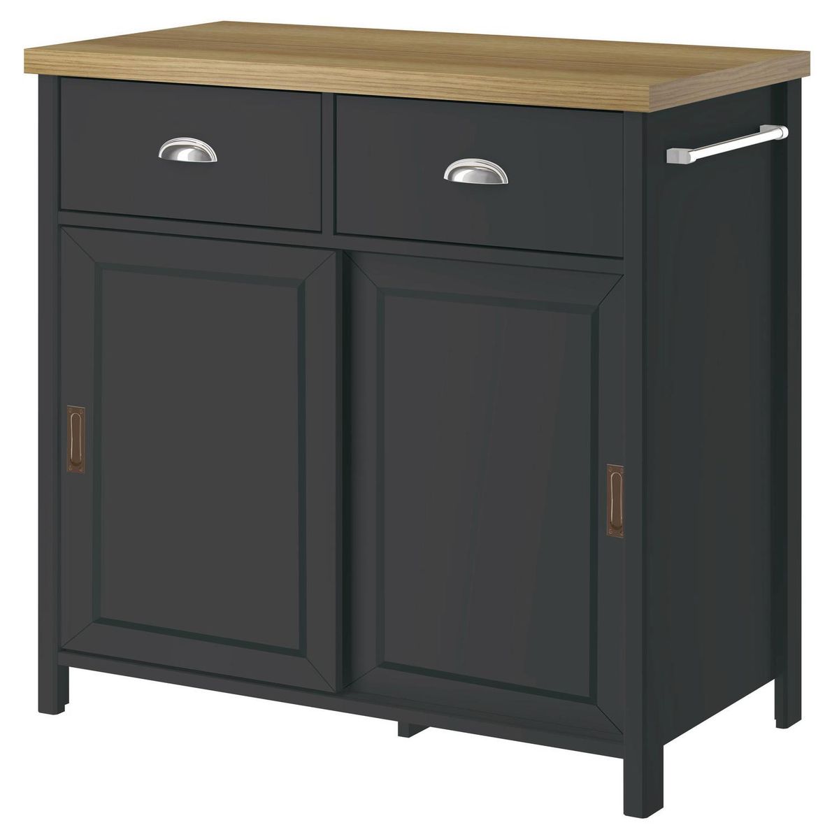 JUST HOME COLLECTION - Isla Cocina Americana Texas Negra