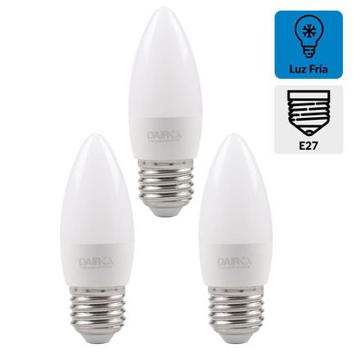 Pack 3 velas Led E27 3W luz fra