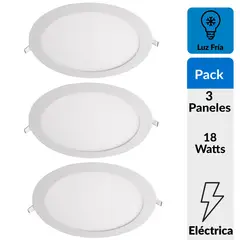DAIRU - Pack 3 Paneles Led Empotrado 18 W Luz Fría