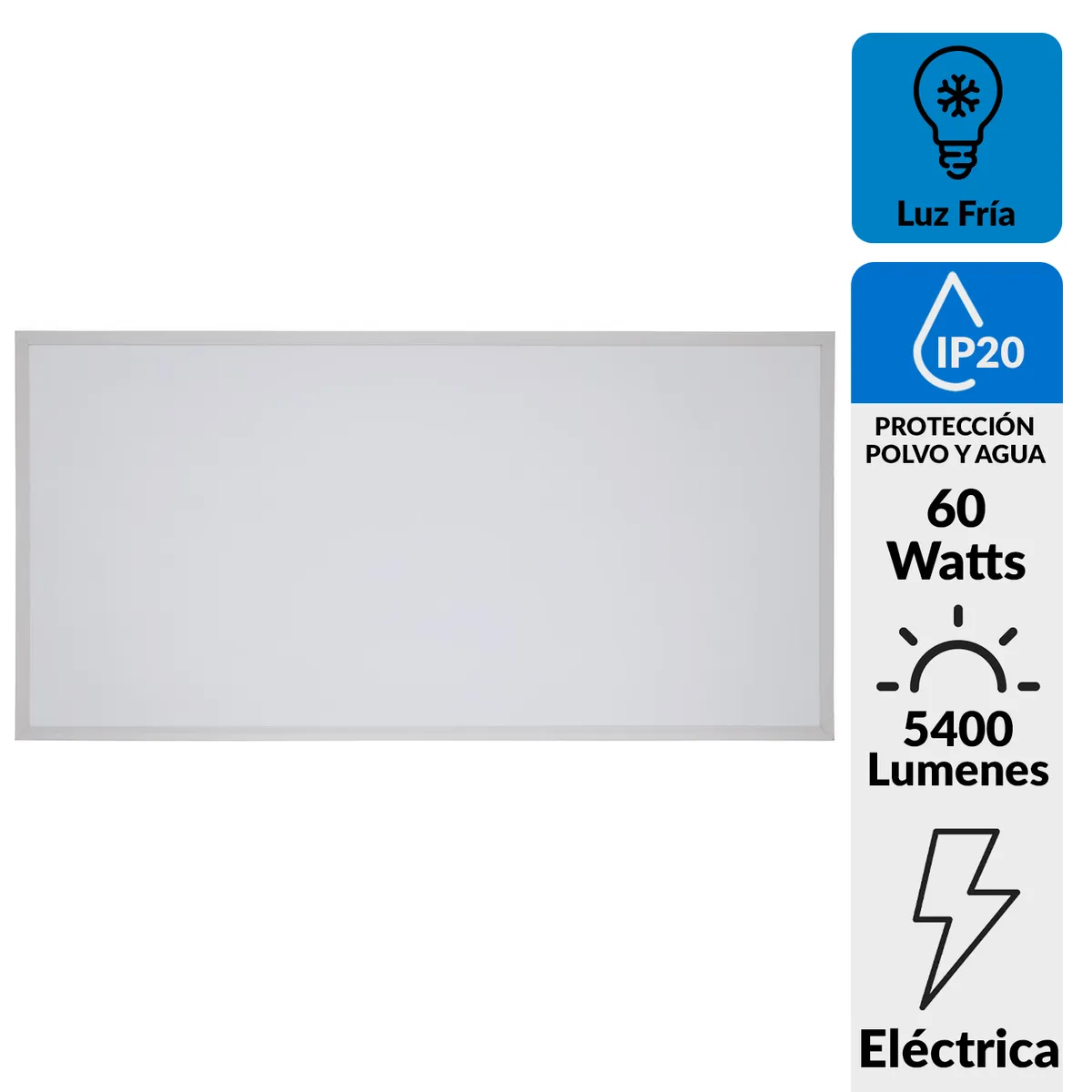HALUX - Panel led empotrado 60x120 5400 lm Luz Fria 60 watts