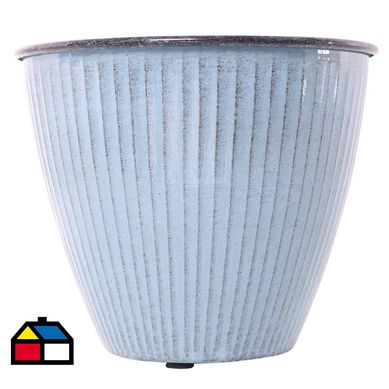 Macetero metal Sheridan 20 cm azul