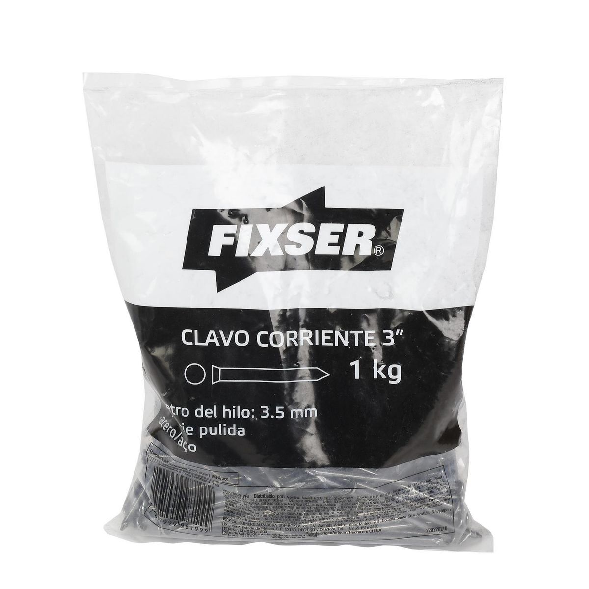 Clavo corriente 3" kilo, marca FIXSER - Foto 2