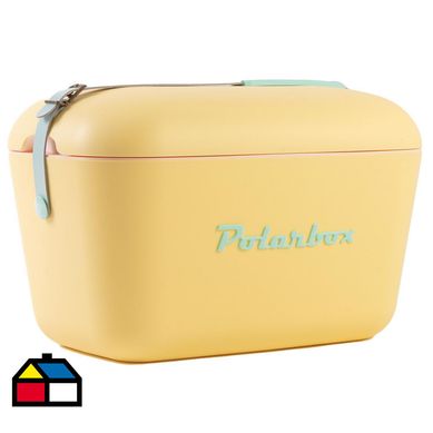 Nevera 12 litros retro vintage amarillo.