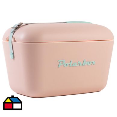 Nevera 20 litros retro vintage rosa.