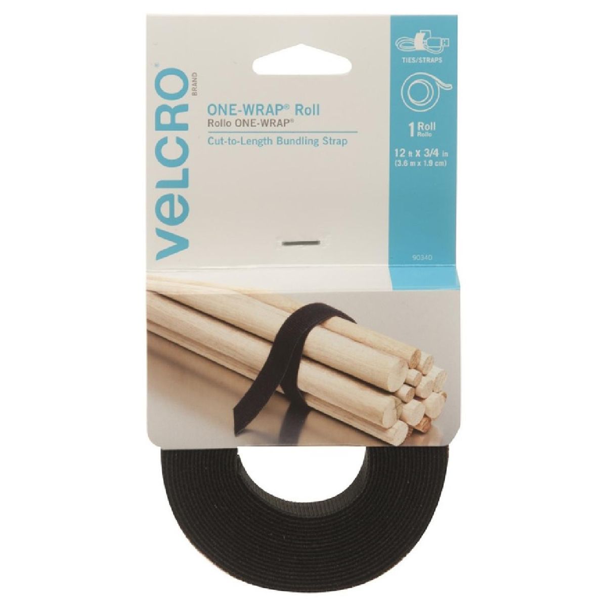 VELCRO - Cinta adhesiva doble cara negro