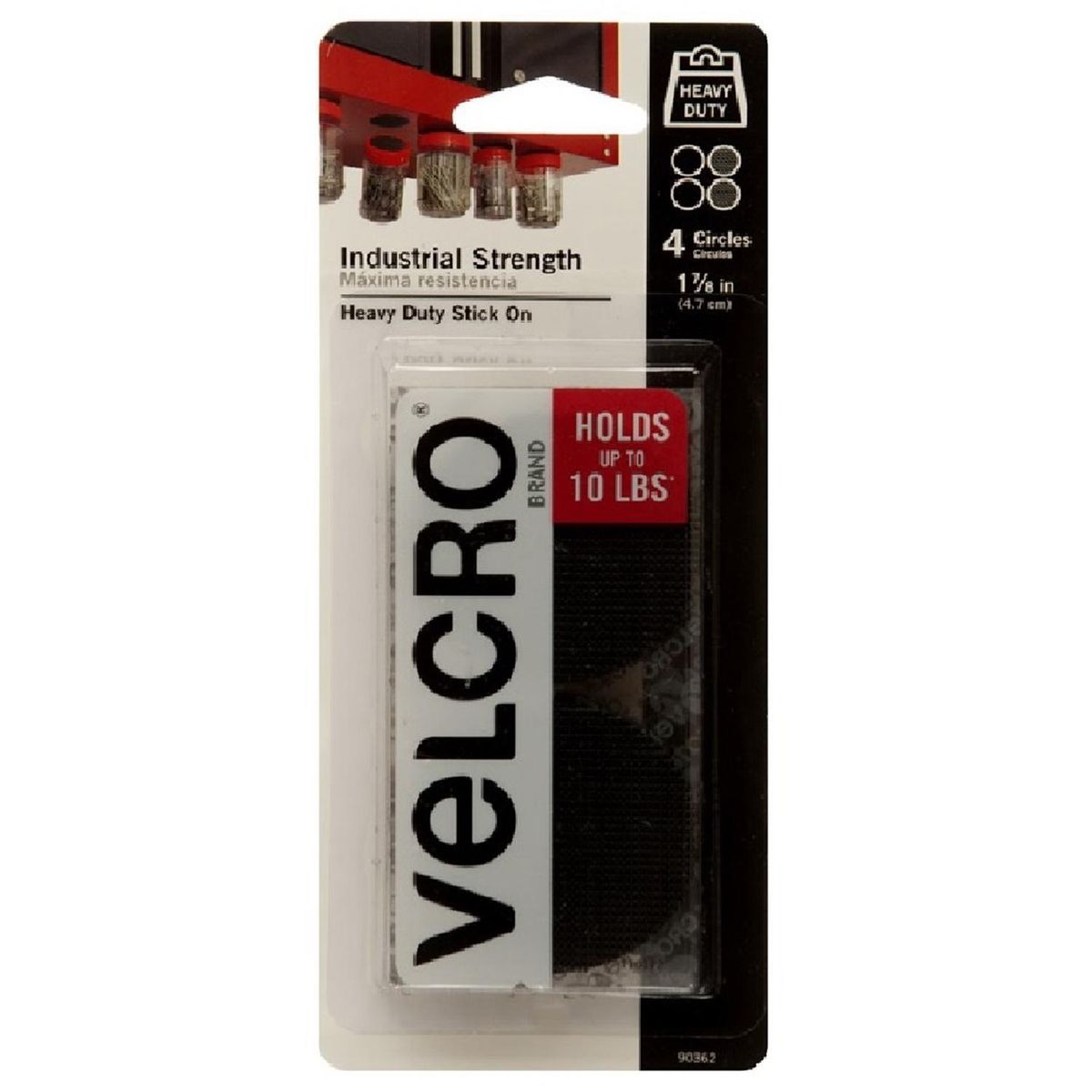 VELCRO - Punto gancho adhesivo fuerte negro