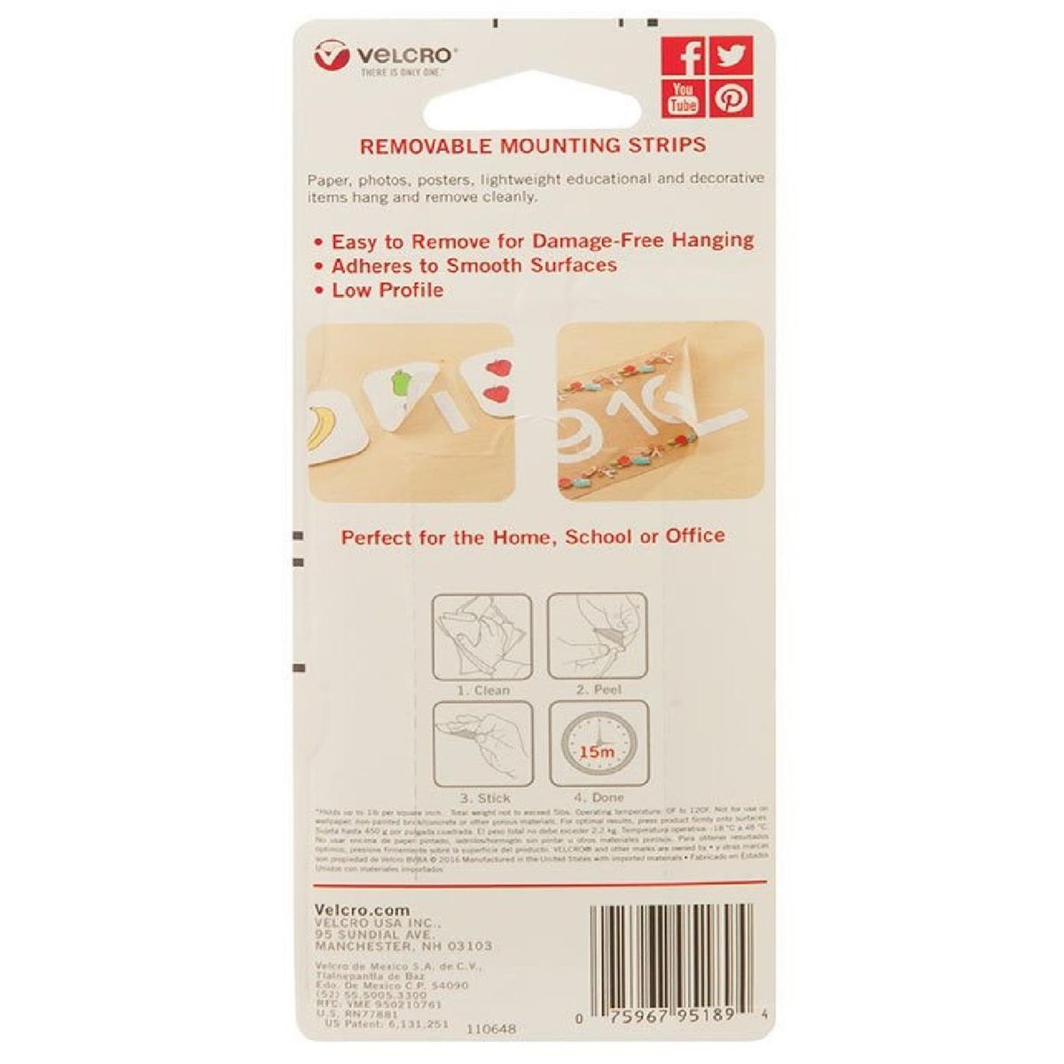 VELCRO - Tirilla desmontable blanco