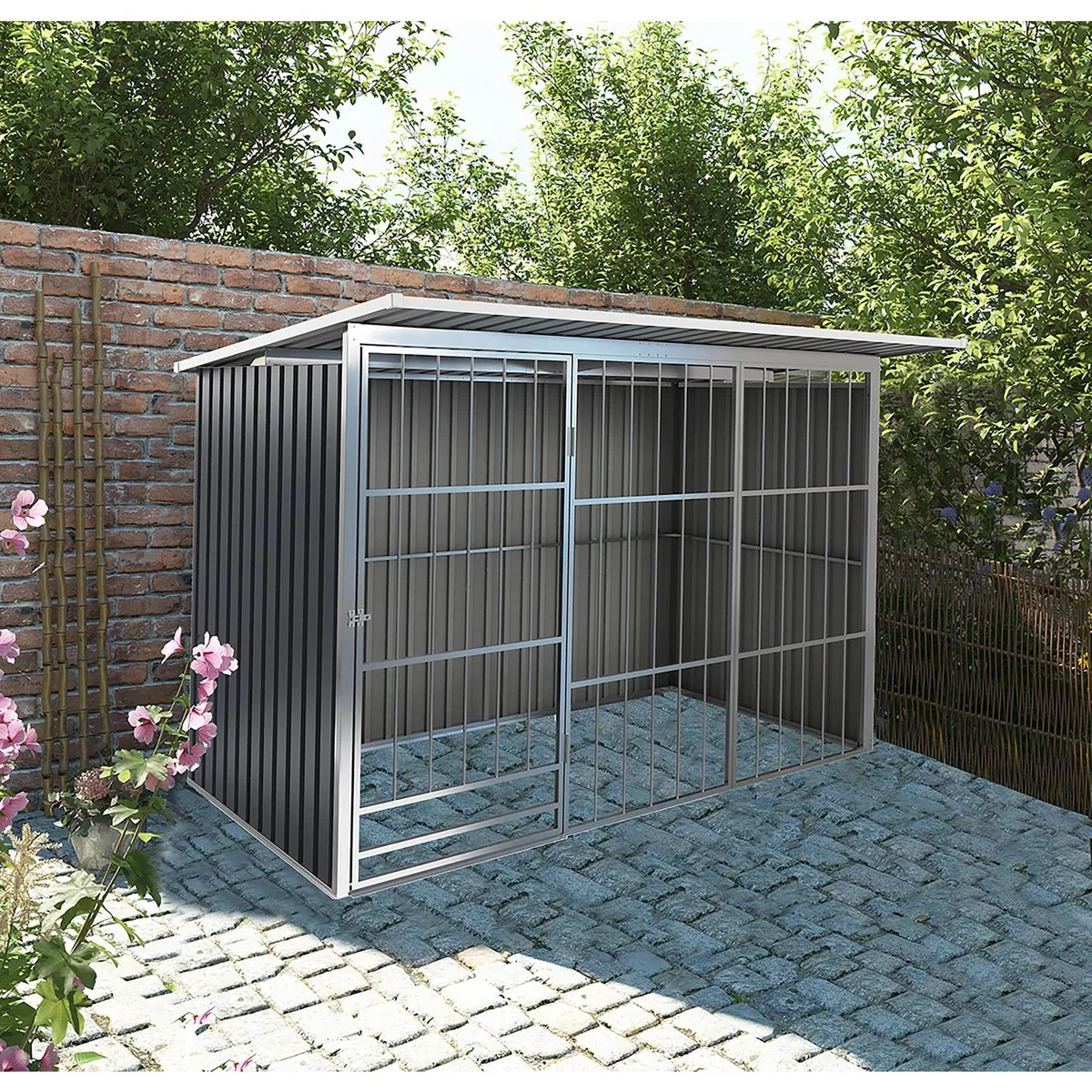 ERGO - Canil para Perro 180x250x160 cm Gris